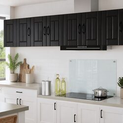 Stylish Black Wall Cabinet Storage Unit for Kitchen