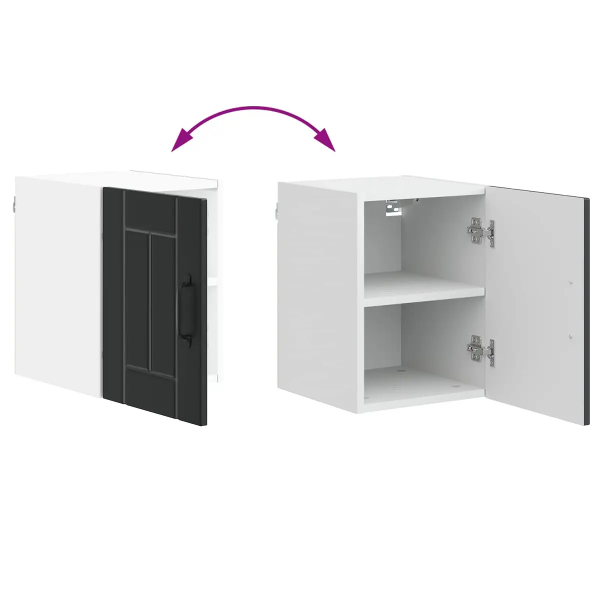 Black Wall Cabinet Storage Unit for Kitchen
