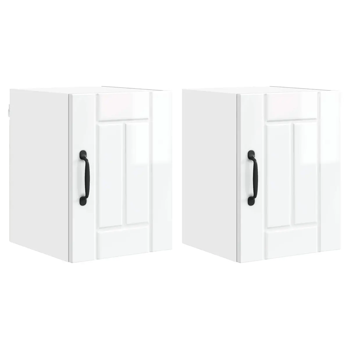 High Gloss White Wall Cabinet Set for Kitchen Storage