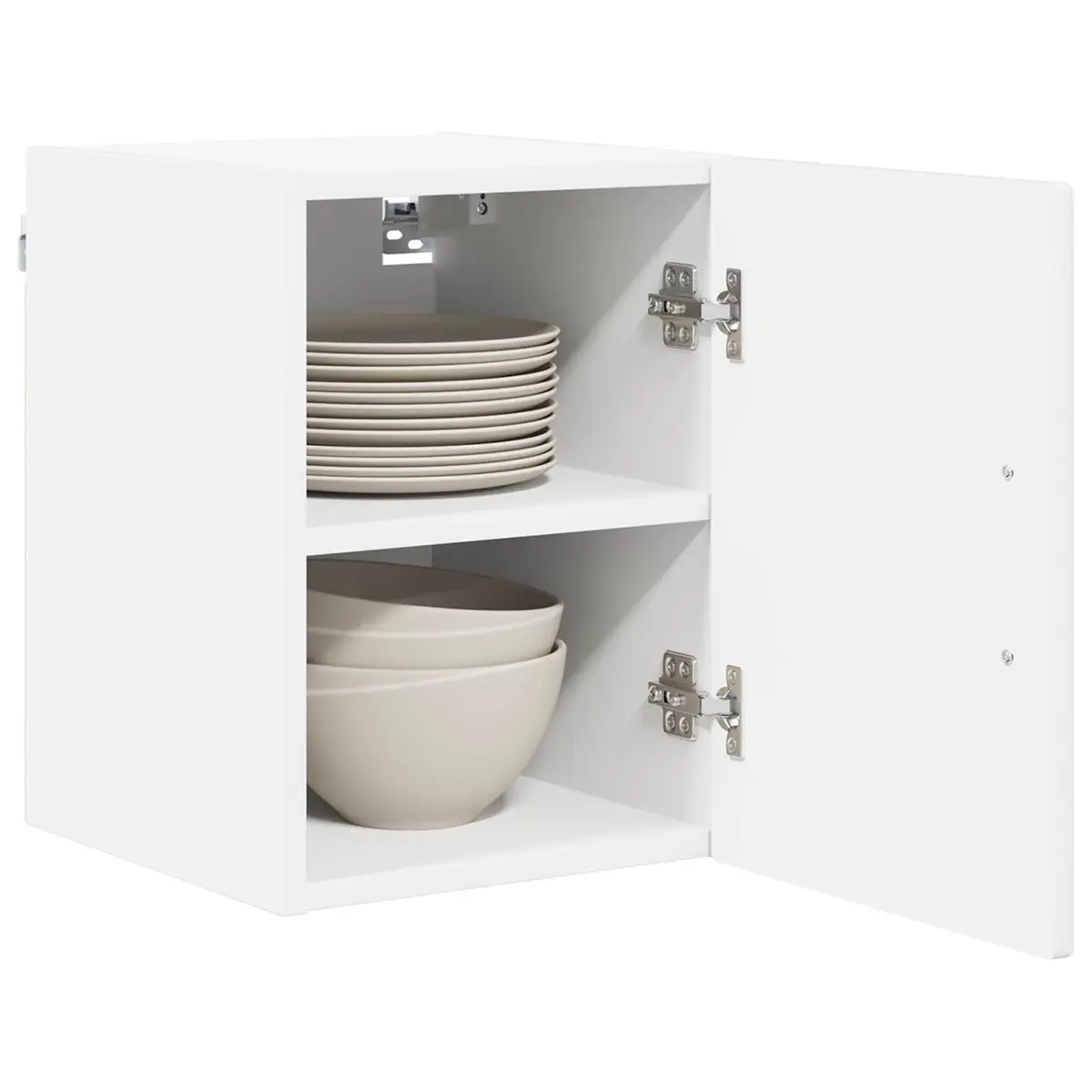 High Gloss White Wall Cabinet Set for Kitchen Storage