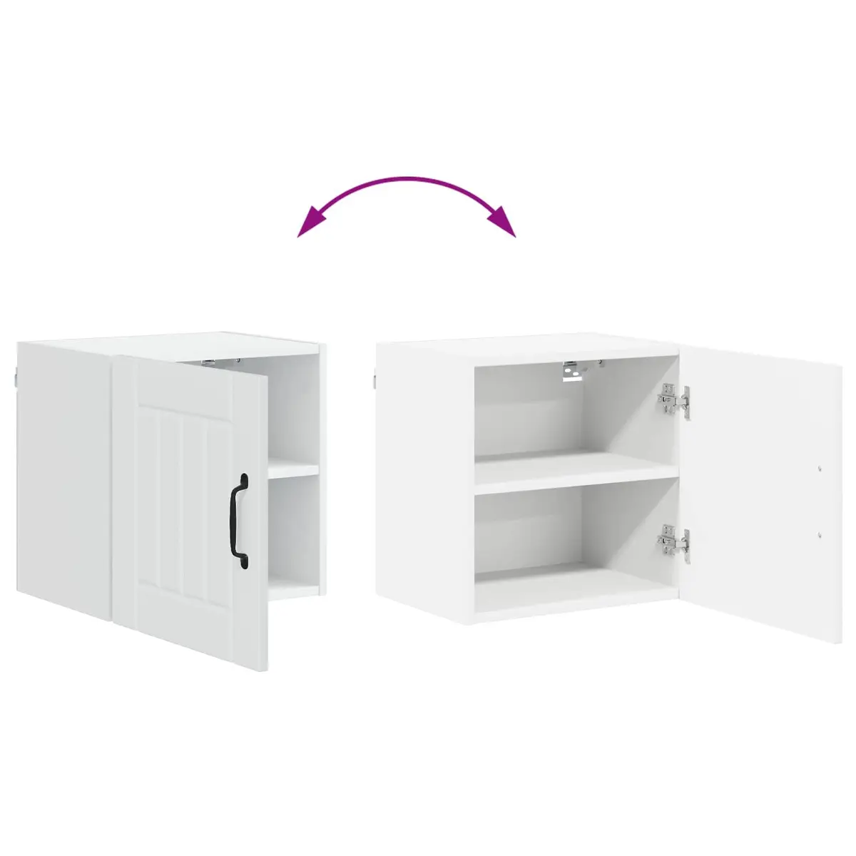 Wall Cabinet Contemporary White Engineered Wood 40 x 31 x 40 cm