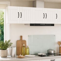 White Engineered Wood Wall Cabinet Set for Modern Kitchens