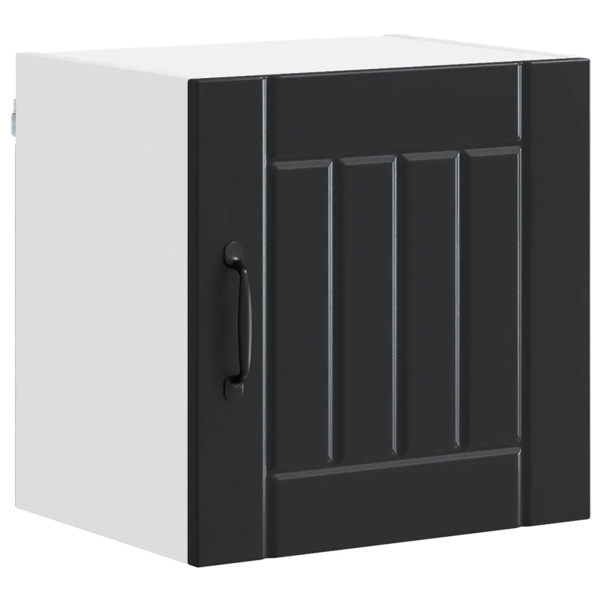 Black Wall Cabinet Set in Engineered Wood for Kitchen