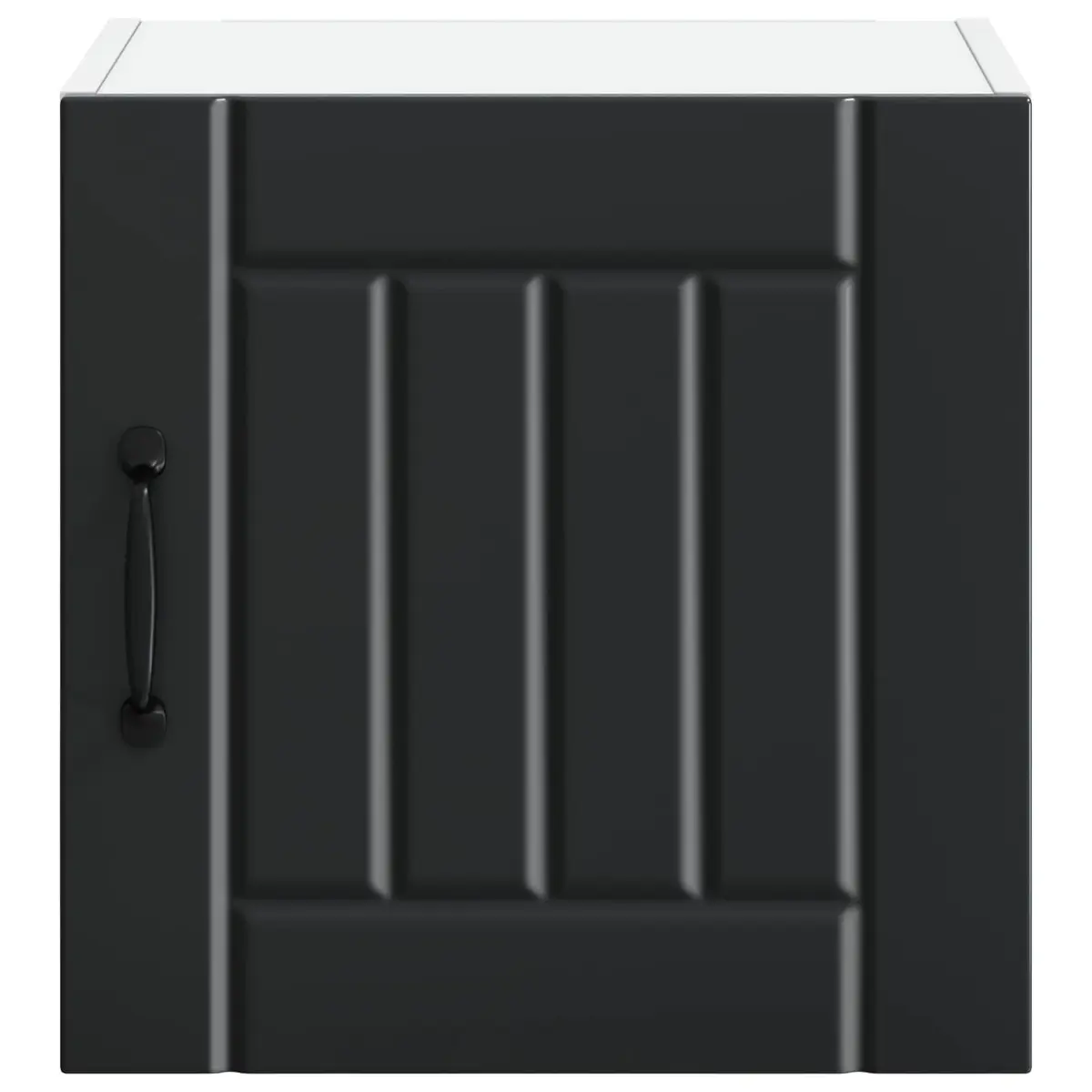 Black Wall Cabinet Set in Engineered Wood for Kitchen