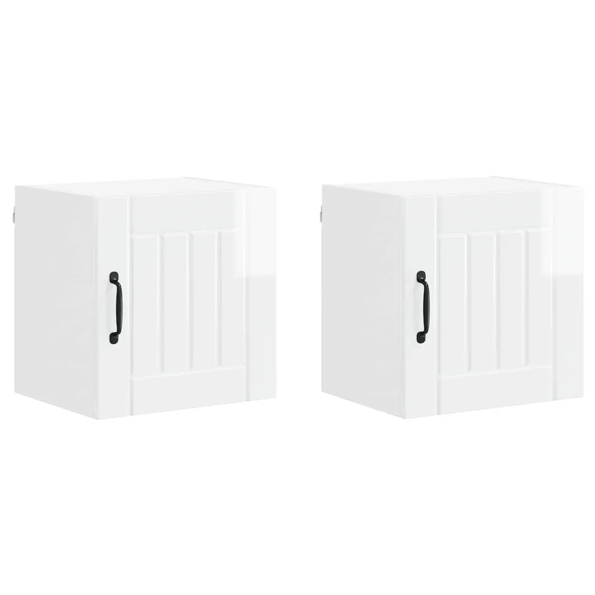 High Gloss White 2-Piece Wall Cabinet Set for Kitchen