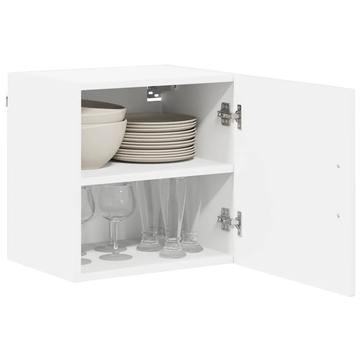 High Gloss White 2-Piece Wall Cabinet Set for Kitchen