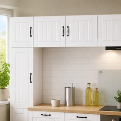 White Engineered Wood Wall Cabinet for Kitchen Storage