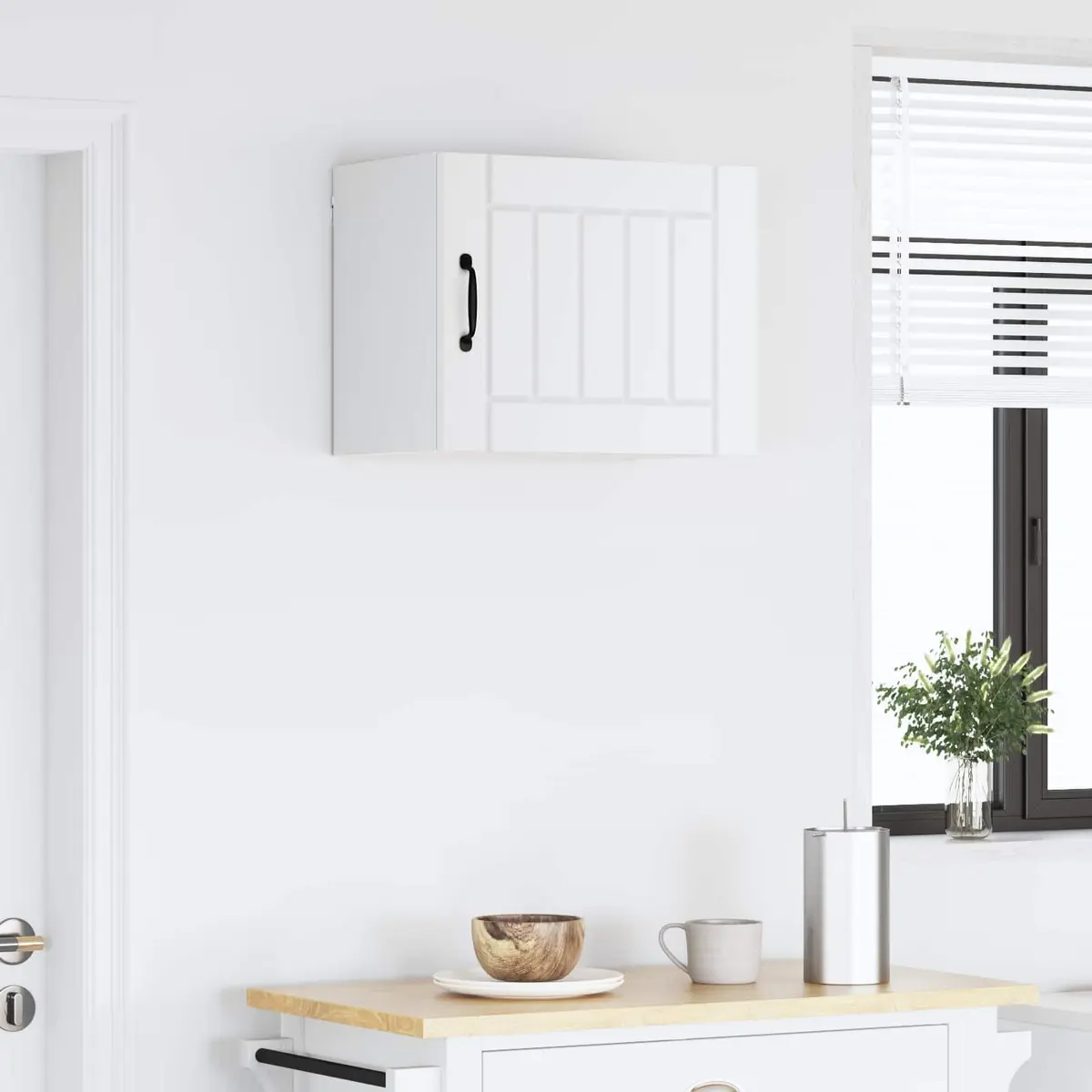 Wall Cabinet White Contemporary 50 x 31 x 40 cm Engineered Wood Kitchen Storage Furniture