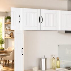 Set of 2 White Engineered Wood Wall Cabinets