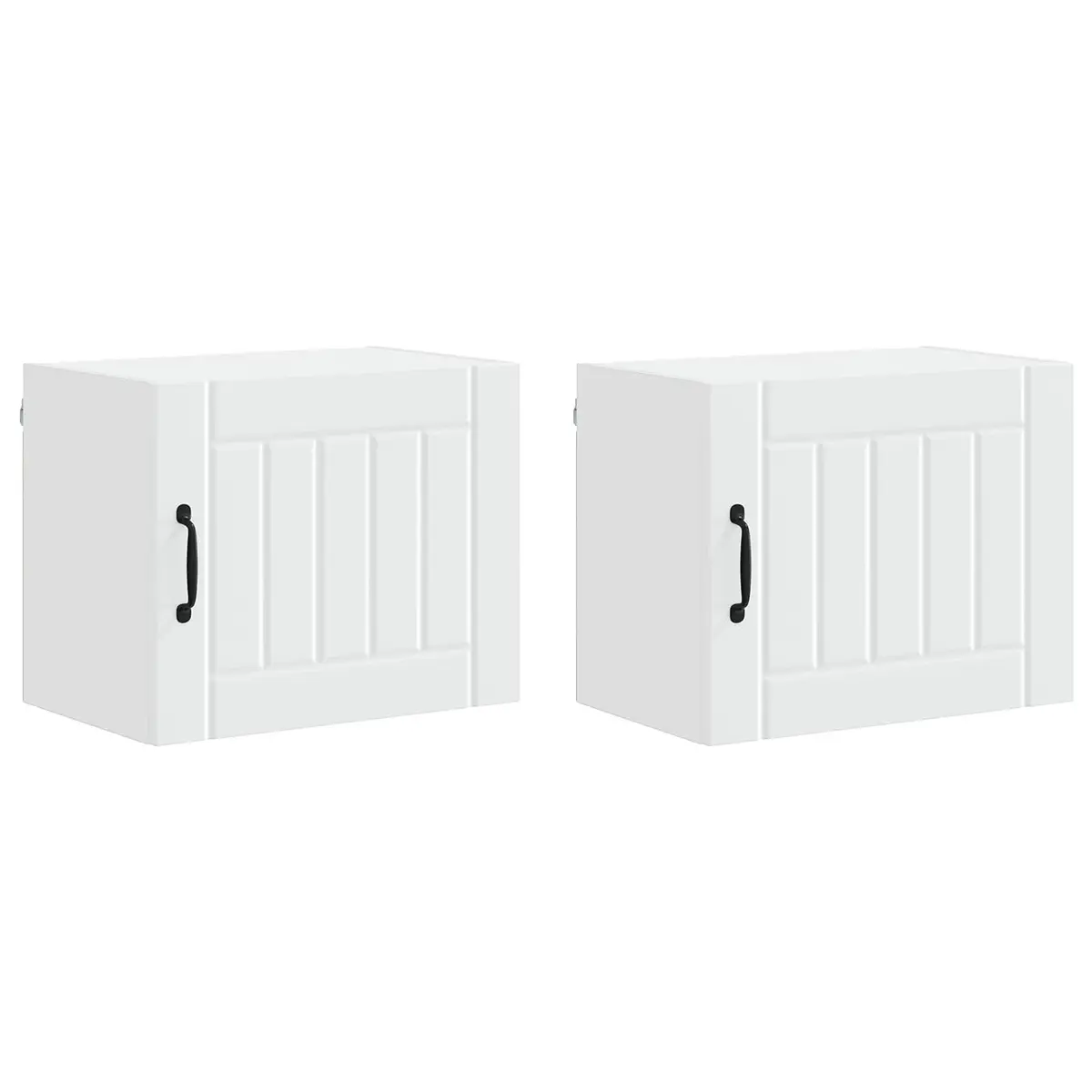 Set of 2 White Engineered Wood Wall Cabinets