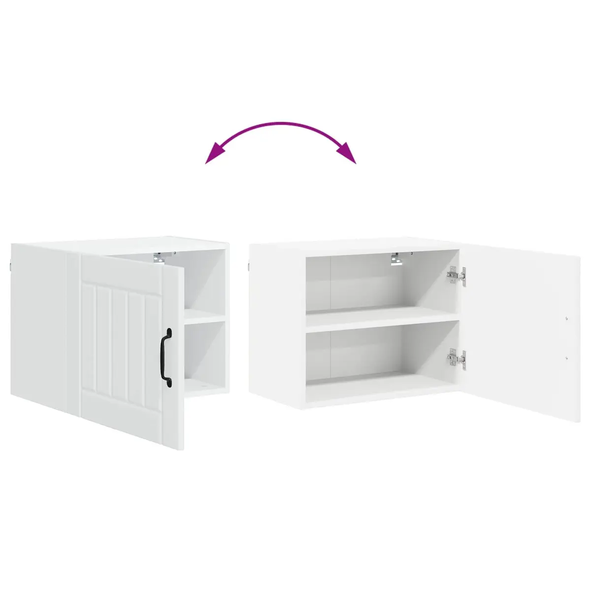 Set of 2 White Engineered Wood Wall Cabinets