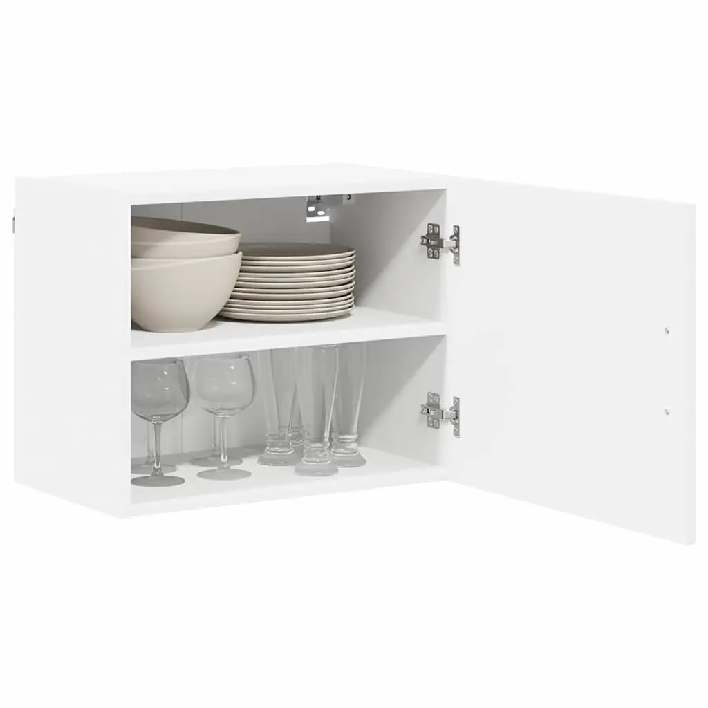 Set of 2 White Engineered Wood Wall Cabinets