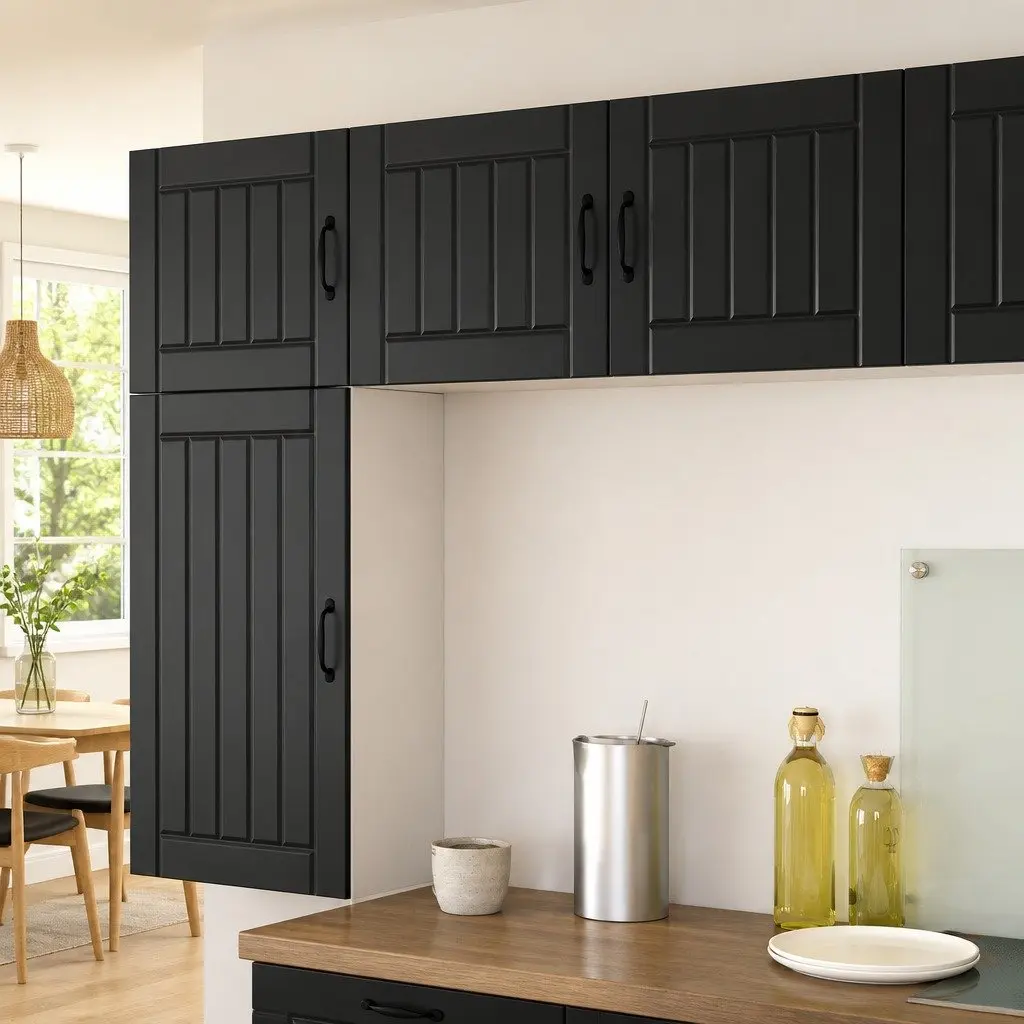 Wall Cabinet Black Engineered Wood Storage Unit 50 x 31 x 40 cm