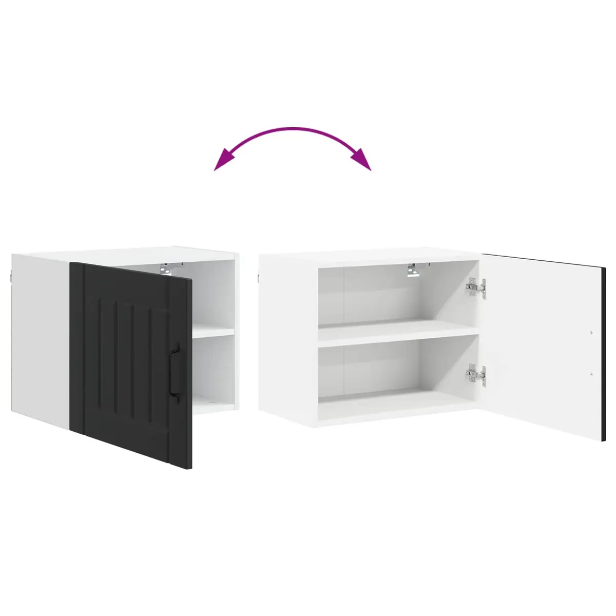 Wall Cabinet Black Engineered Wood Storage Unit 50 x 31 x 40 cm