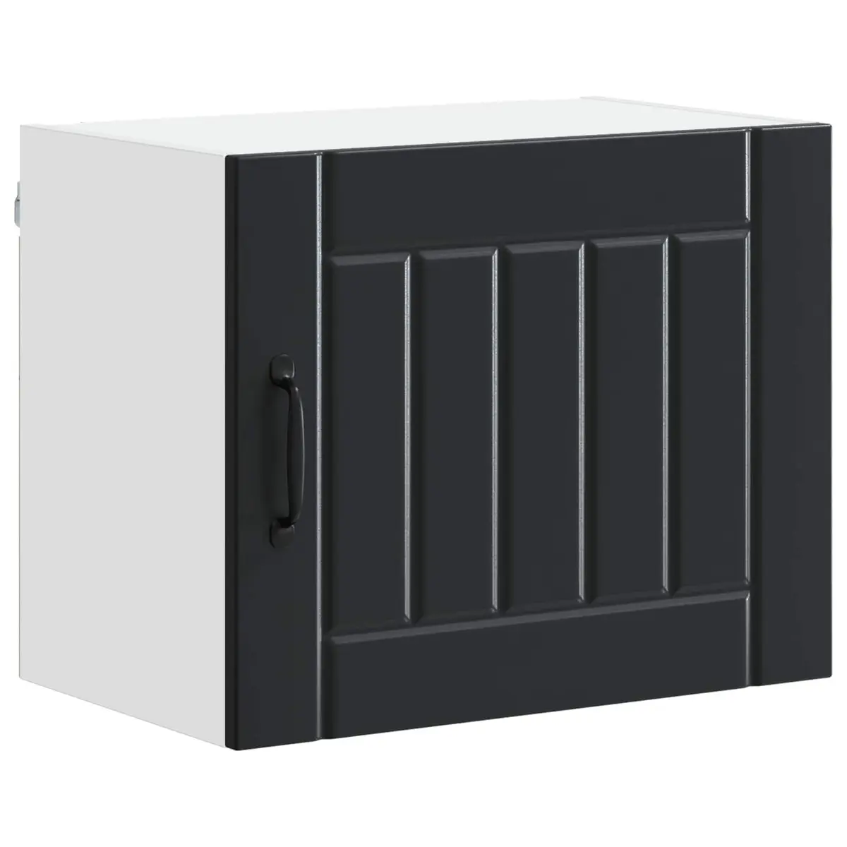 Black Engineered Wood Wall Cabinet Set for Kitchens