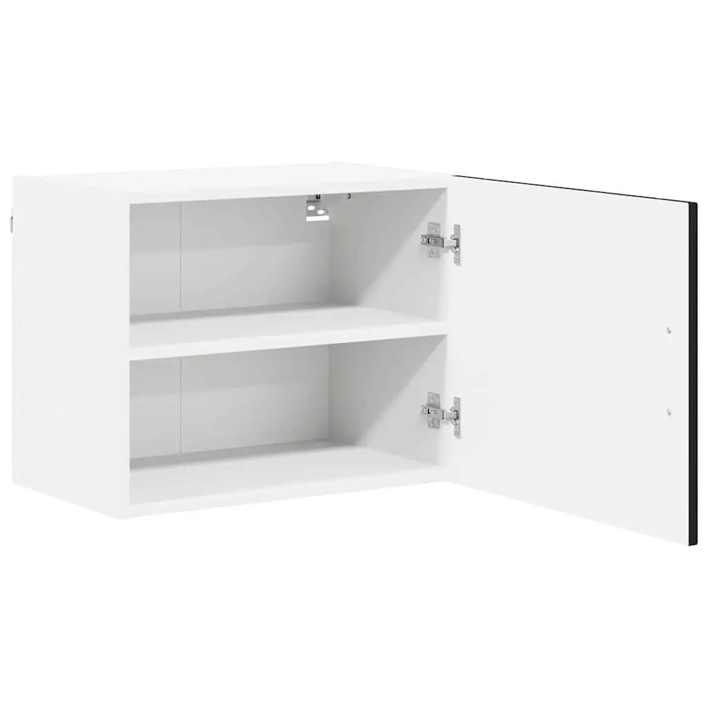 Black Engineered Wood Wall Cabinet Set for Kitchens