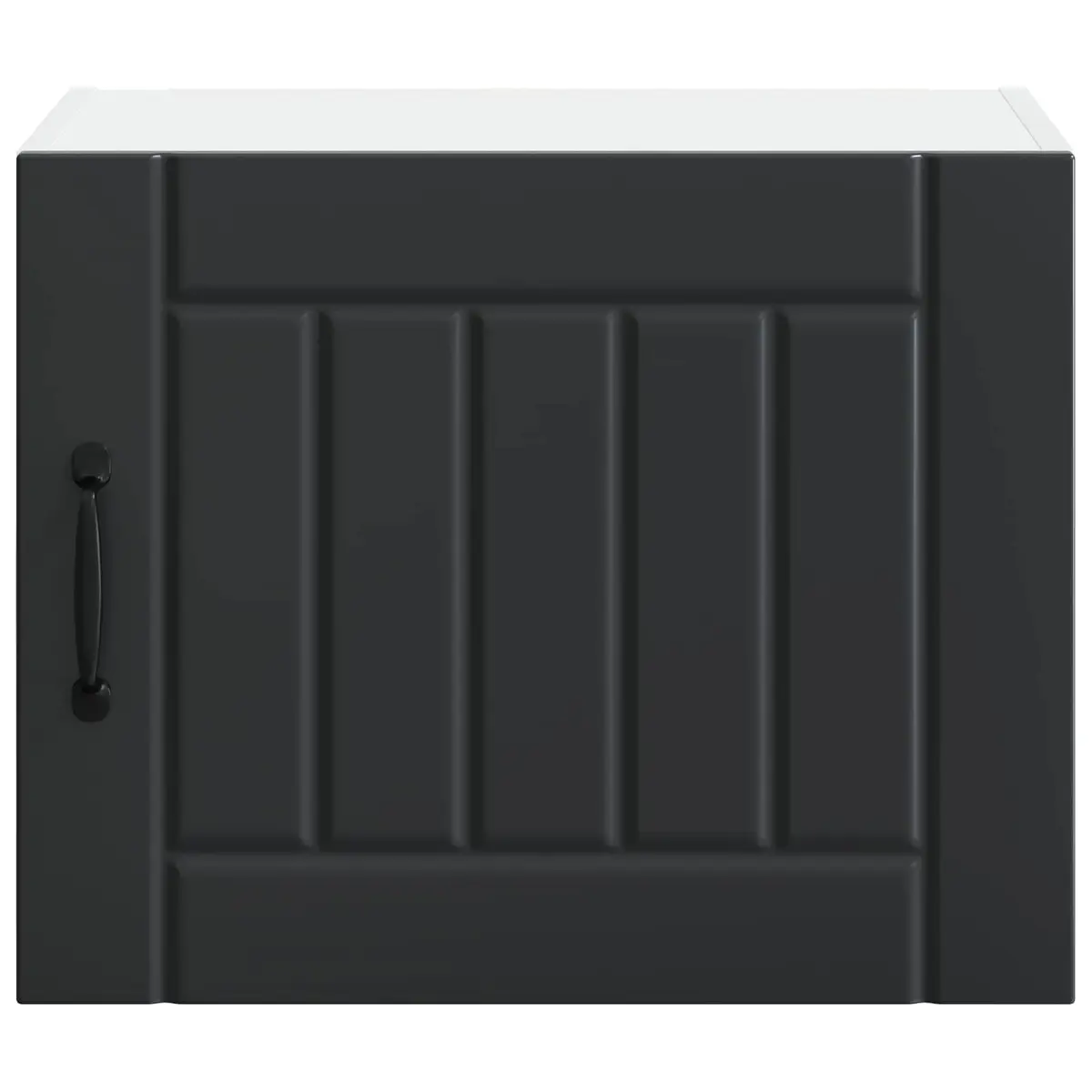 Black Engineered Wood Wall Cabinet Set for Kitchens