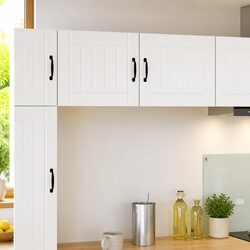 High Gloss White Wall Cabinet with Dishwasher Panel