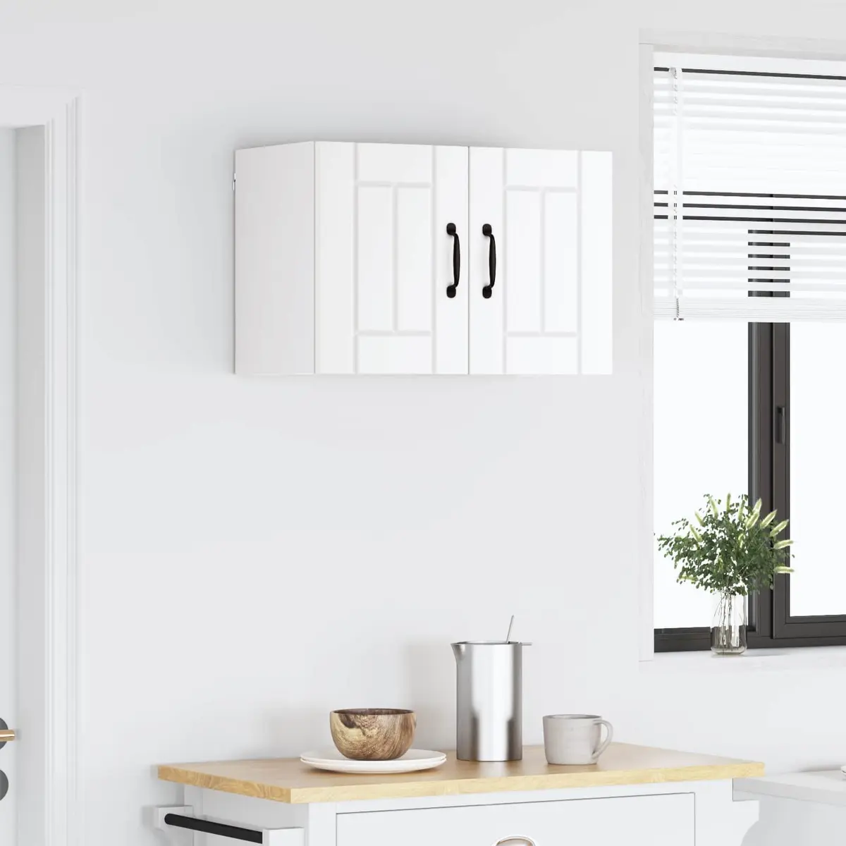 White Modern Wall Cabinet 60 x 31 x 40 cm Engineered Wood