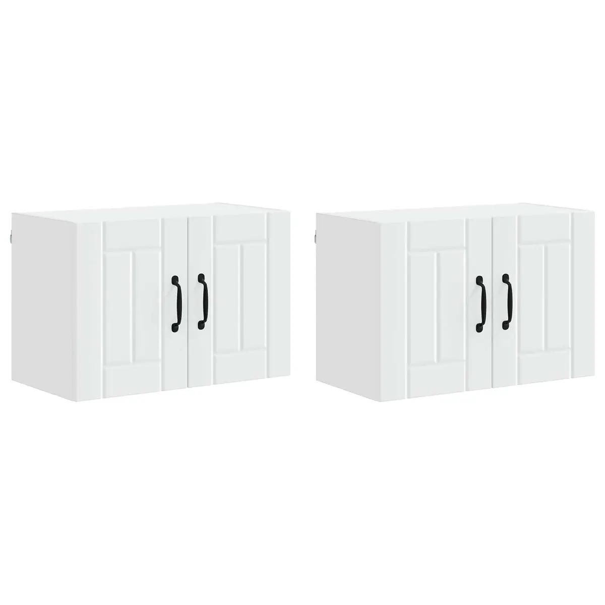 Wall Cabinet White Engineered Wood 60x31x40cm 2 Pieces