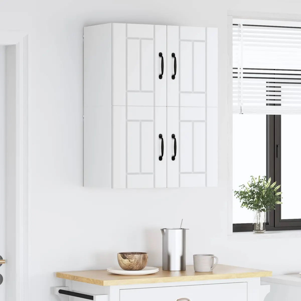 Wall Cabinet White Engineered Wood 60x31x40cm 2 Pieces