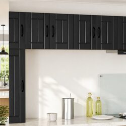 Elegant Black Wall Cabinet for Kitchen Storage