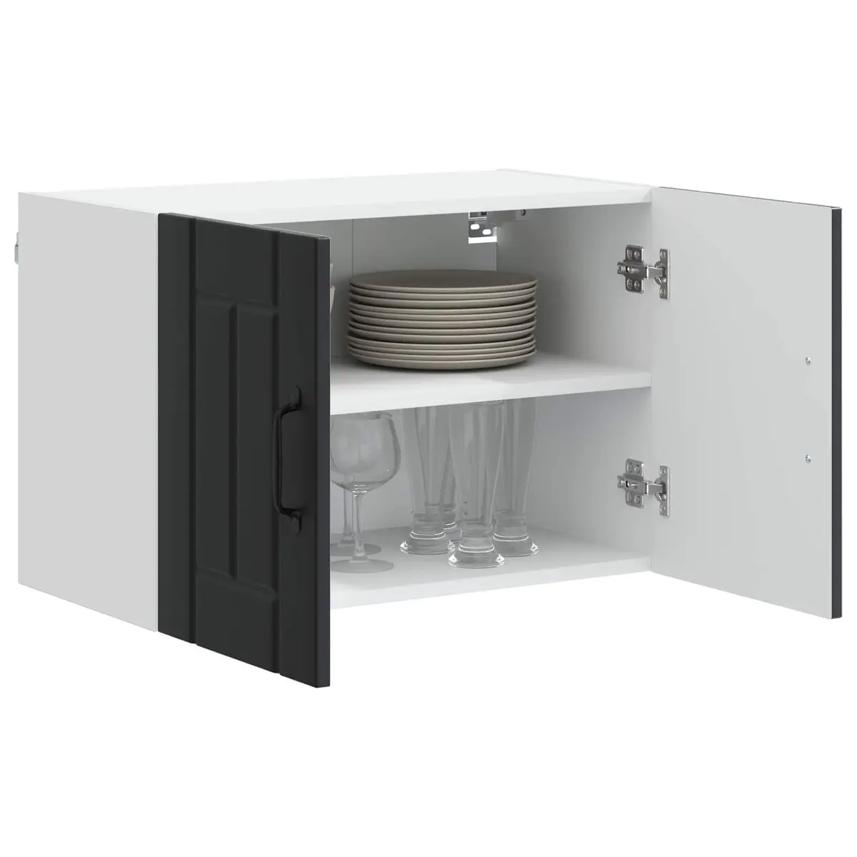Black Wall Cabinet for Kitchen Storage