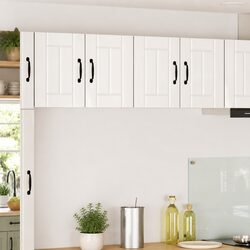 High Gloss White Wall Cabinet Set for Kitchen Storage