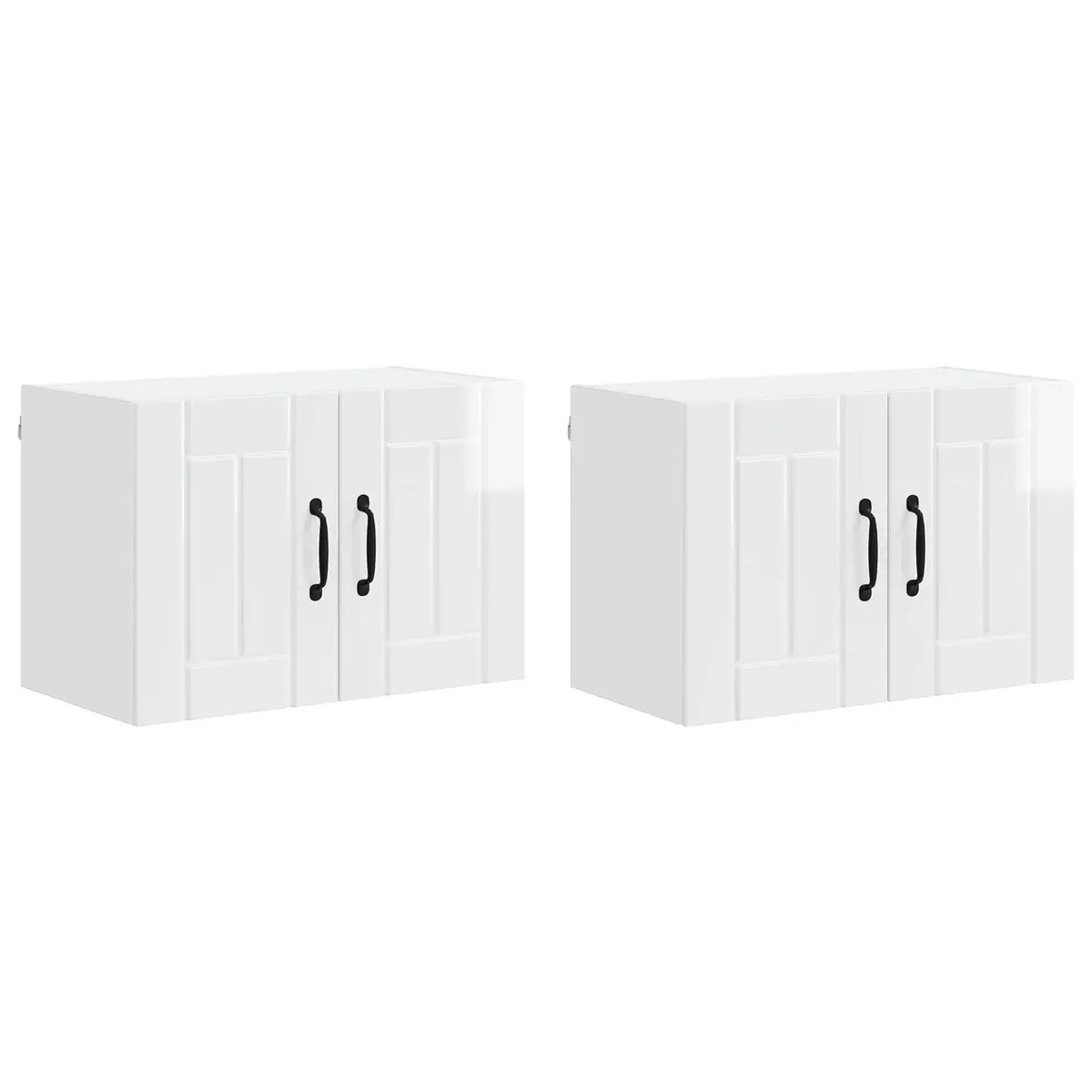High Gloss White Wall Cabinet Set for Kitchen Storage