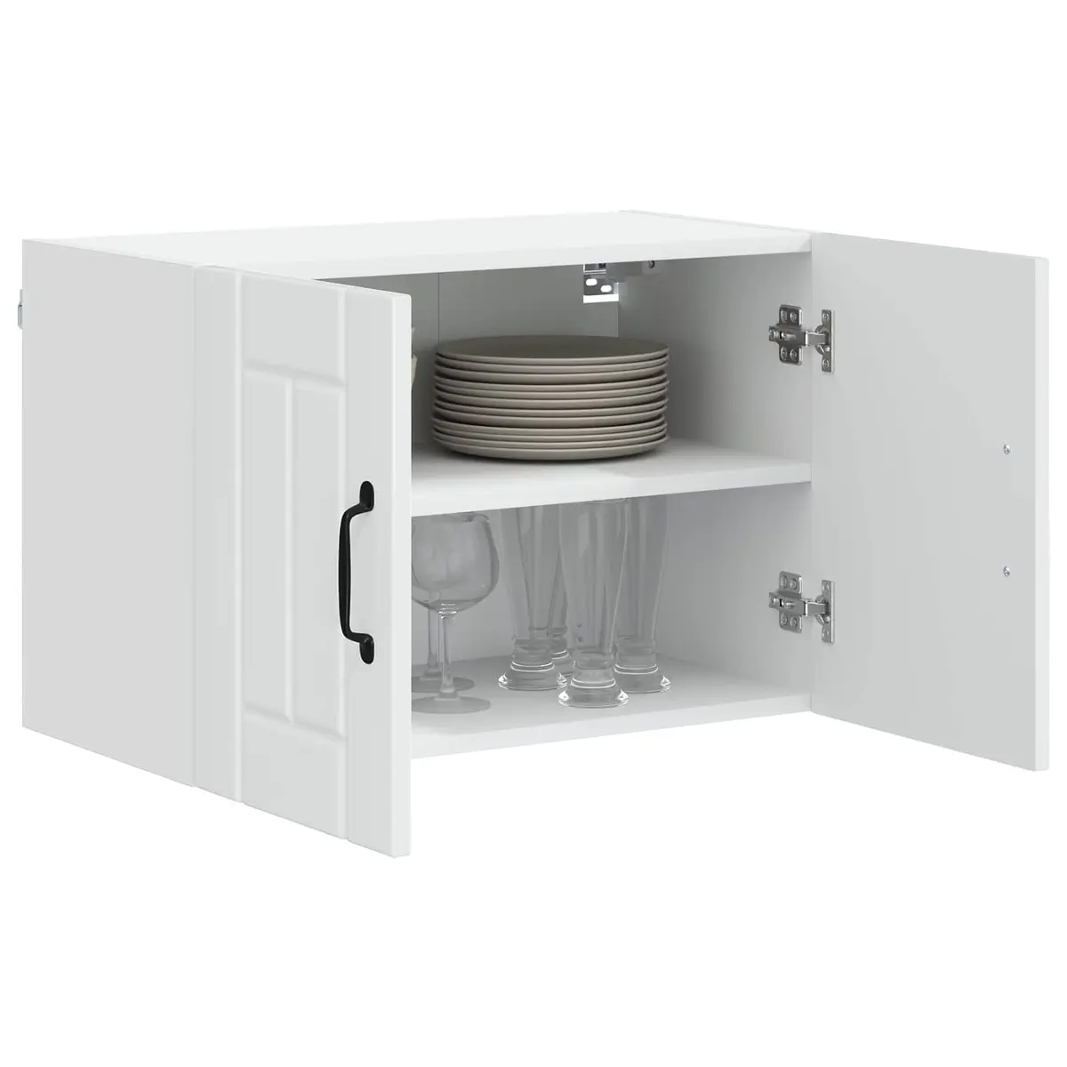 High Gloss White Wall Cabinet Set for Kitchen Storage