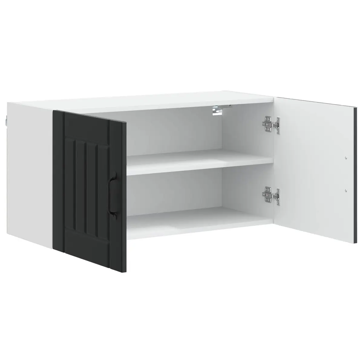 Black Engineered Wood Kitchen Wall Cabinet 80 x 31 x 40 cm