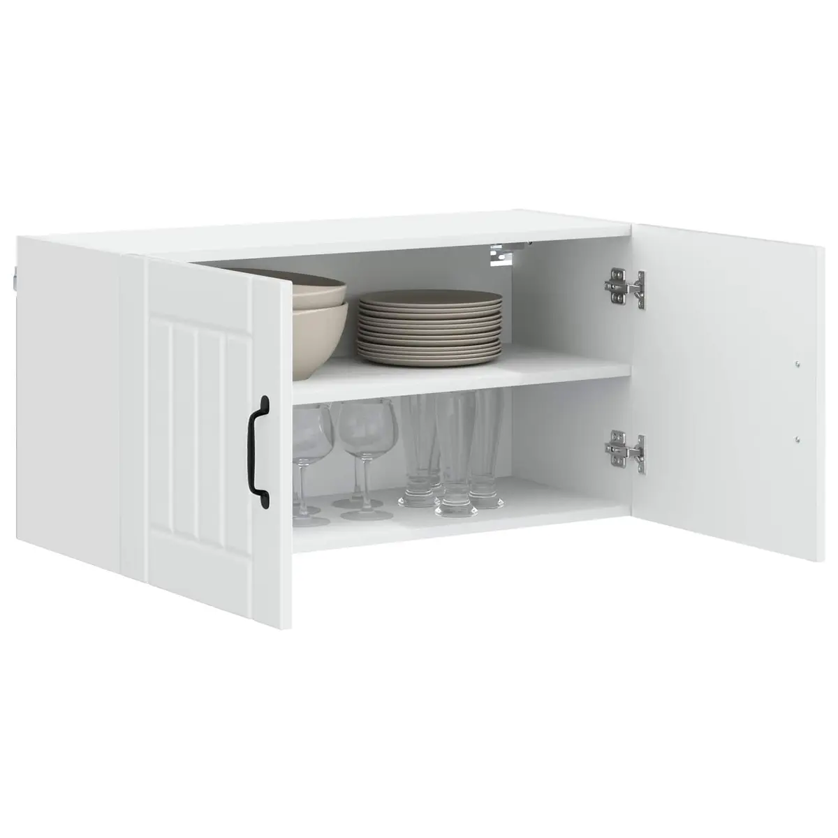 High Gloss White Wall Cabinet with Dishwasher Panel