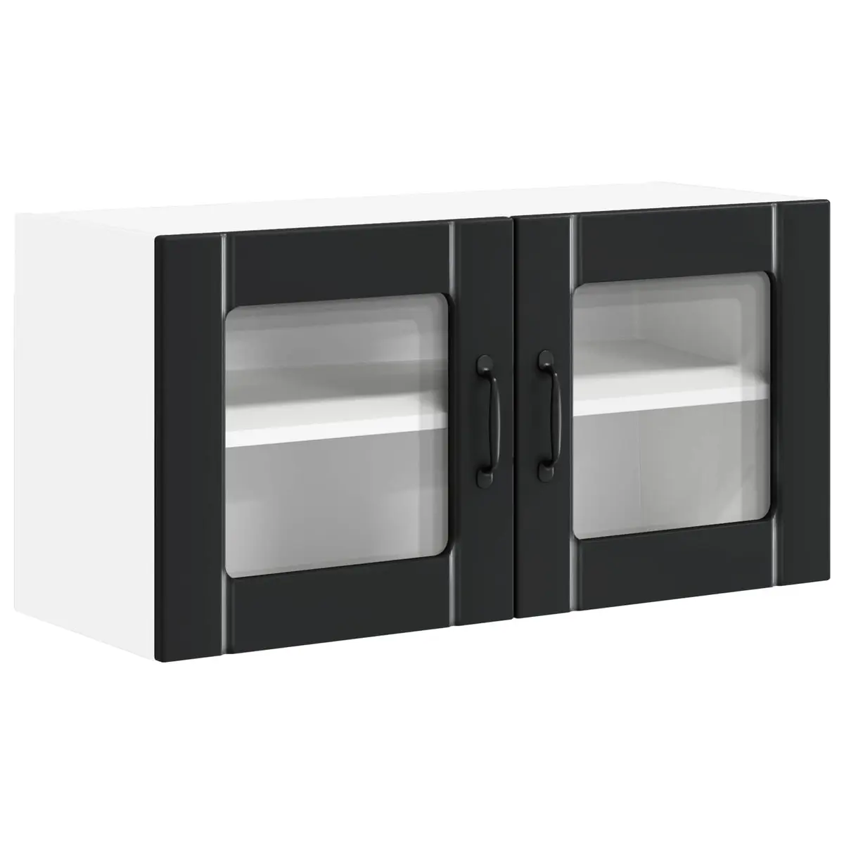 Black Glass Cabinet for Kitchen Storage