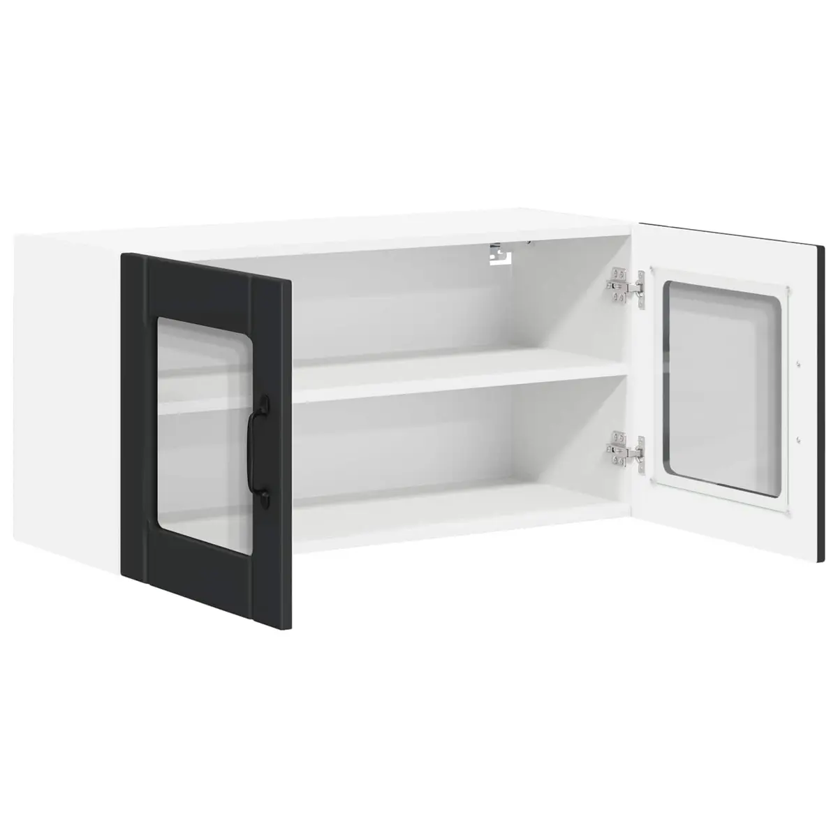 Black Glass Cabinet for Kitchen Storage