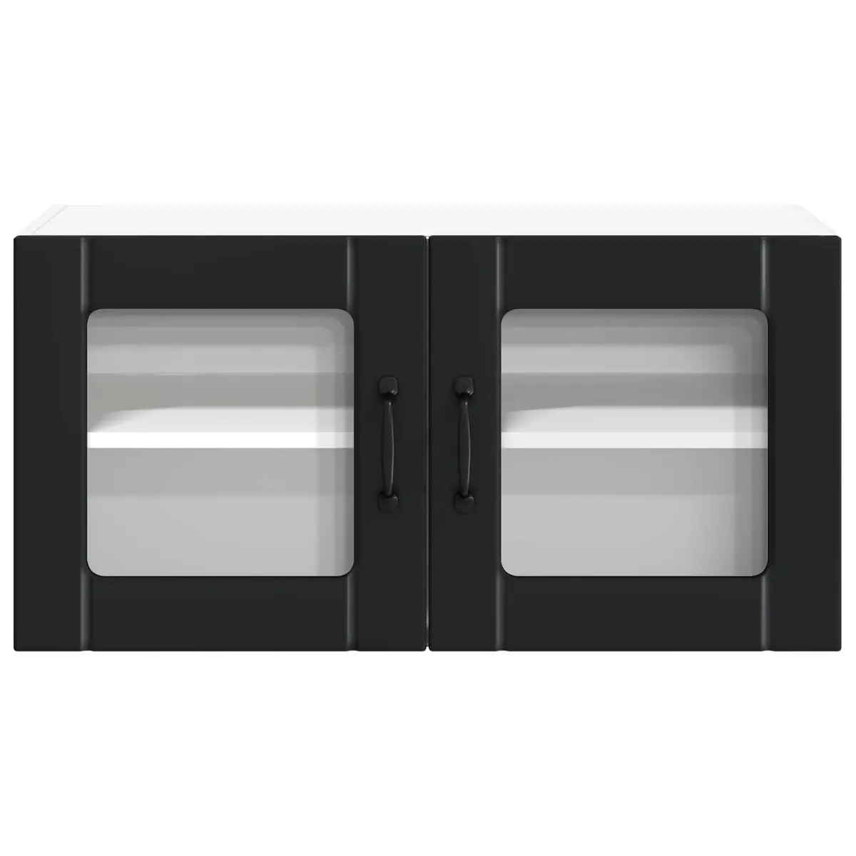 Black Glass Cabinet for Kitchen Storage