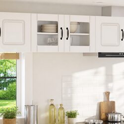 High Gloss White Wall Glass Cabinet for Kitchen Storage