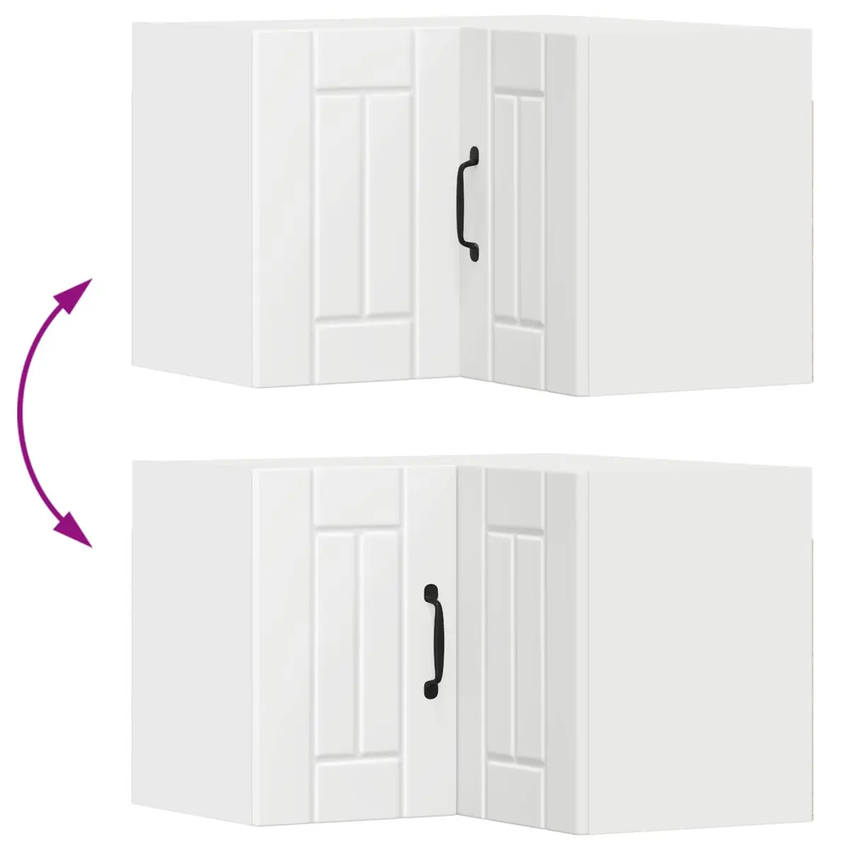 Corner Wall Cabinet White Engineered Wood 57x57x40cm