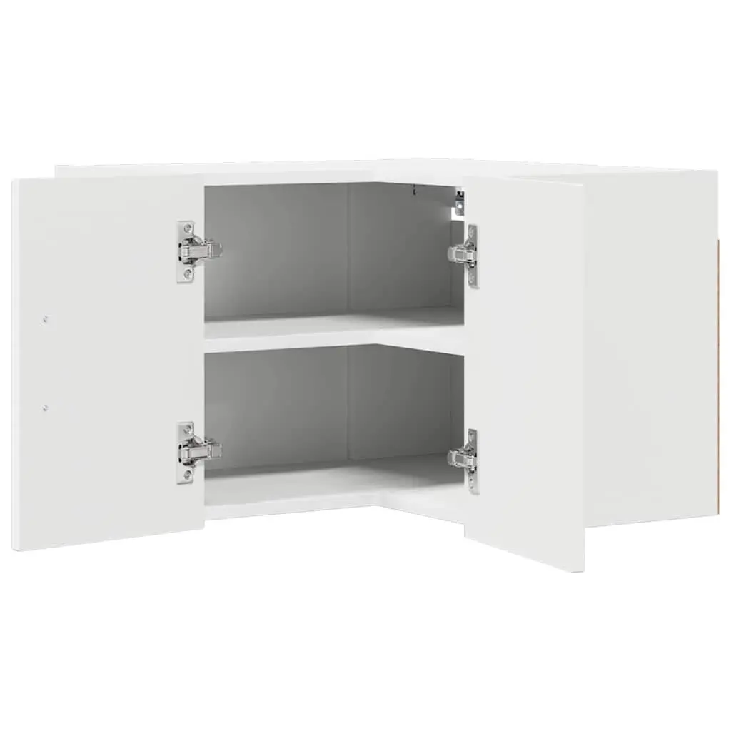 Corner Wall Cabinet White Engineered Wood 57x57x40cm