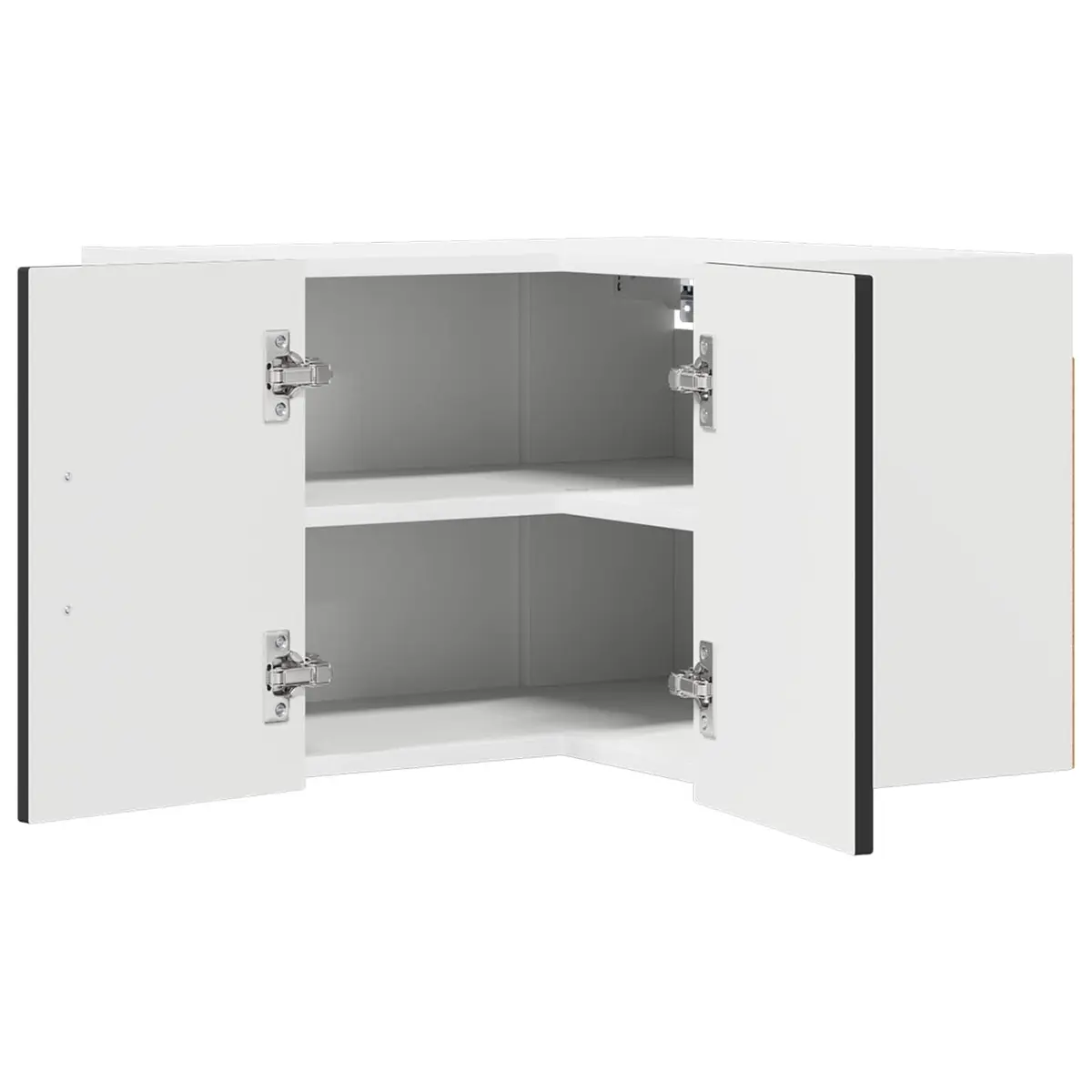 Black Engineered Wood Corner Cabinet for Kitchen Storage