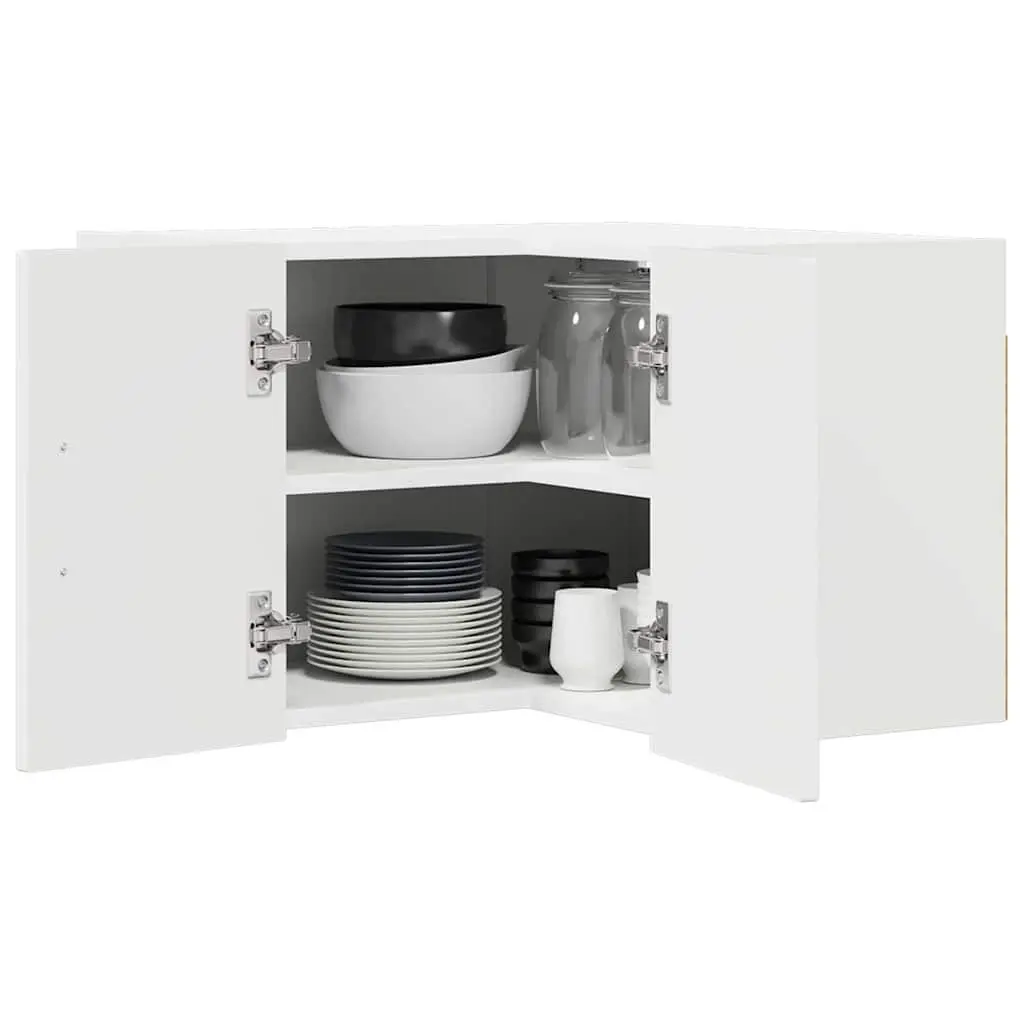 High Gloss White Corner Wall Cabinet for Kitchen