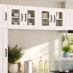 White Glass Wall Cabinet for Kitchen Storage 60x31x40cm