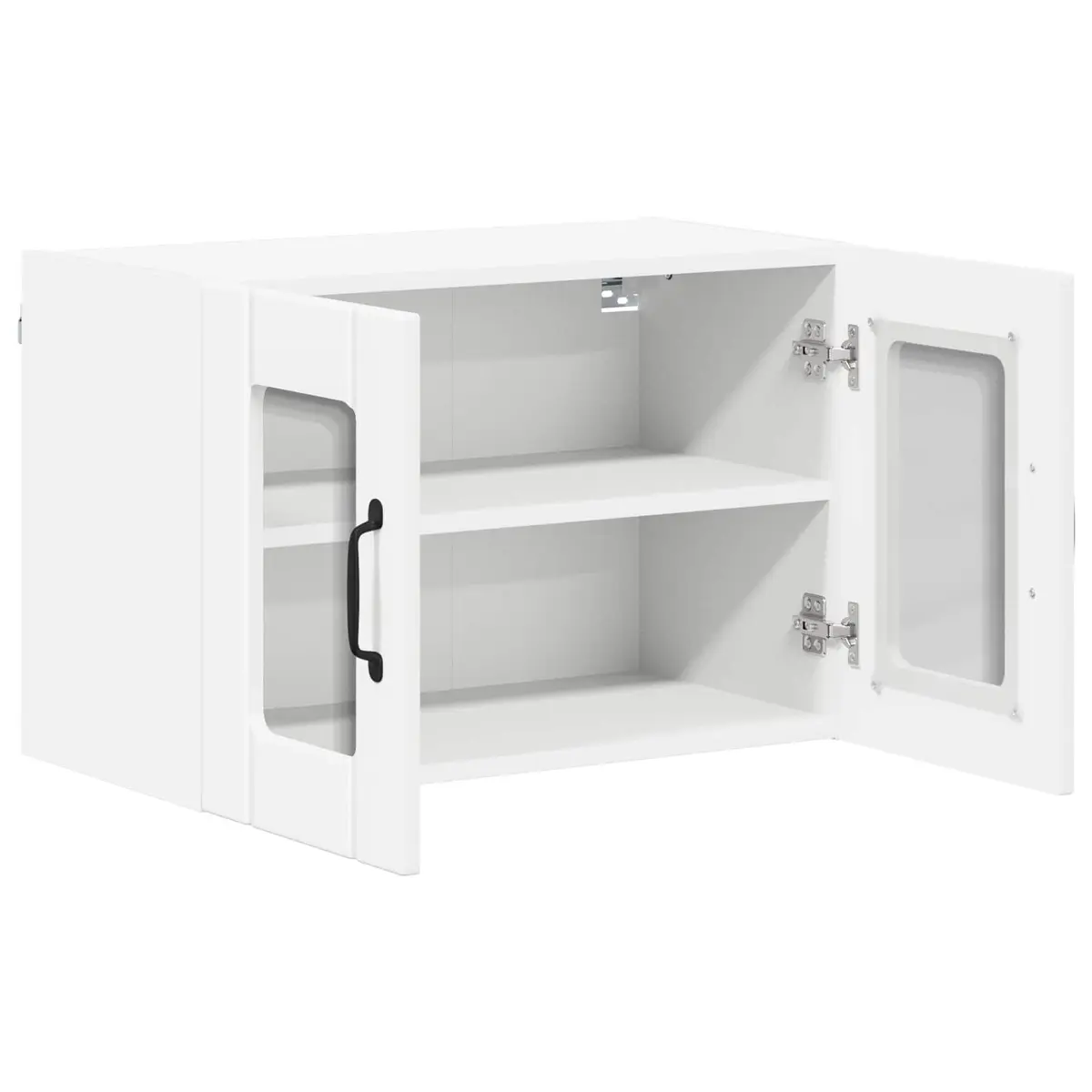 White Glass Wall Cabinet for Kitchen Storage 60x31x40cm