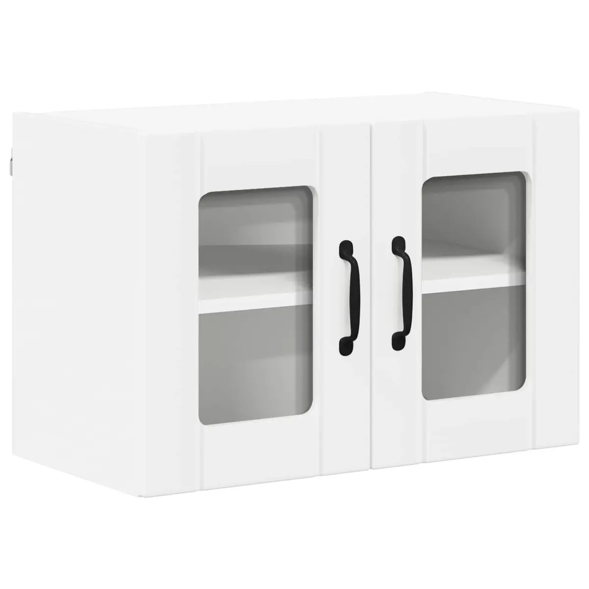 Wall Glass Cabinet White Modern Storage 60x31x40cm Kitchen Organiser Unit