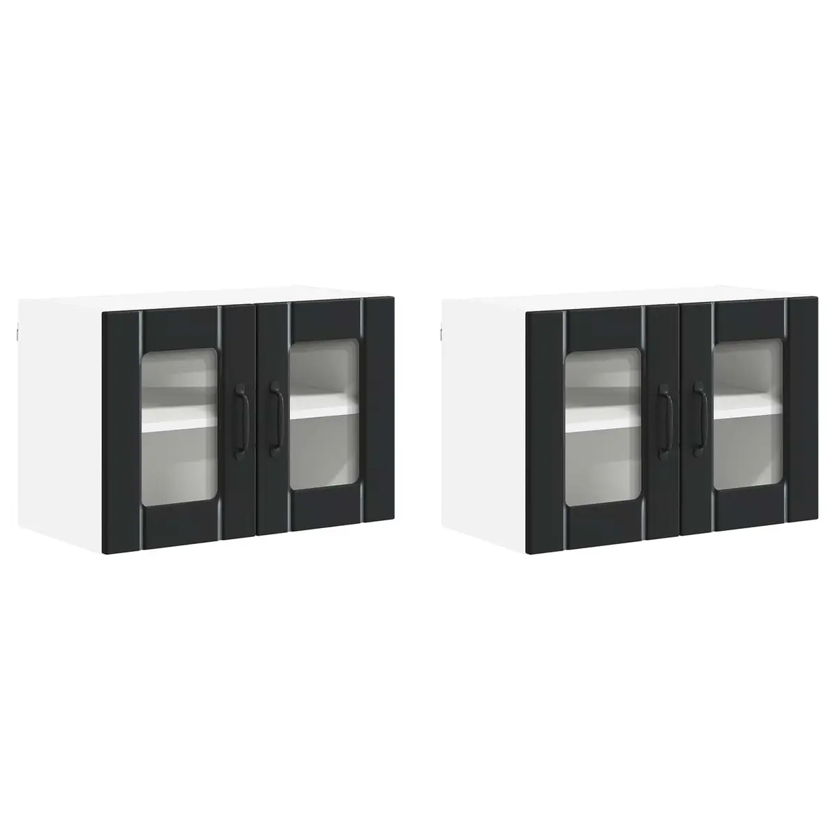 Black Wall Glass Cabinet for Kitchen Storage