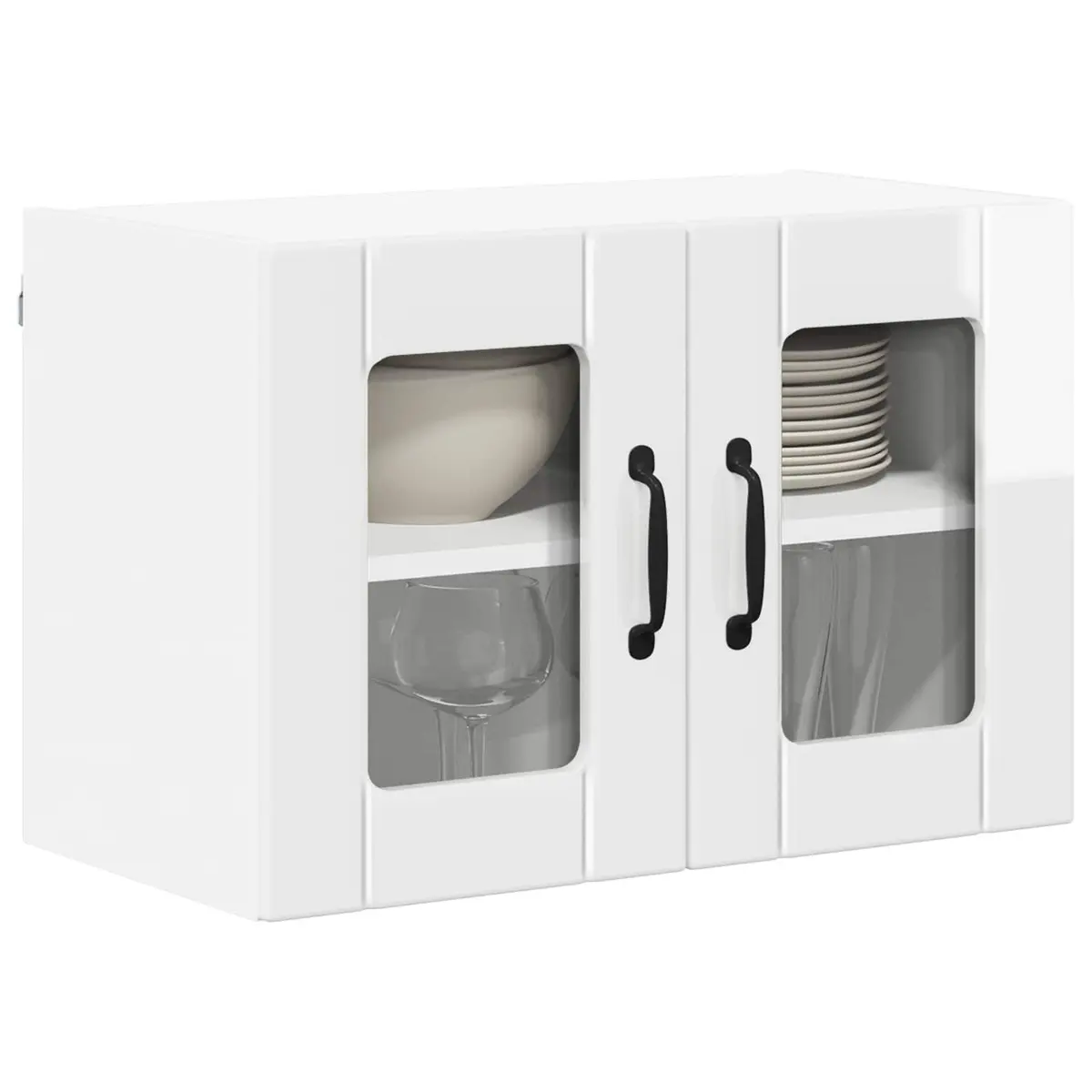 Engineered Wood Wall-Mounted Kitchen Storage Cabinet High Gloss White 60x31x40cm