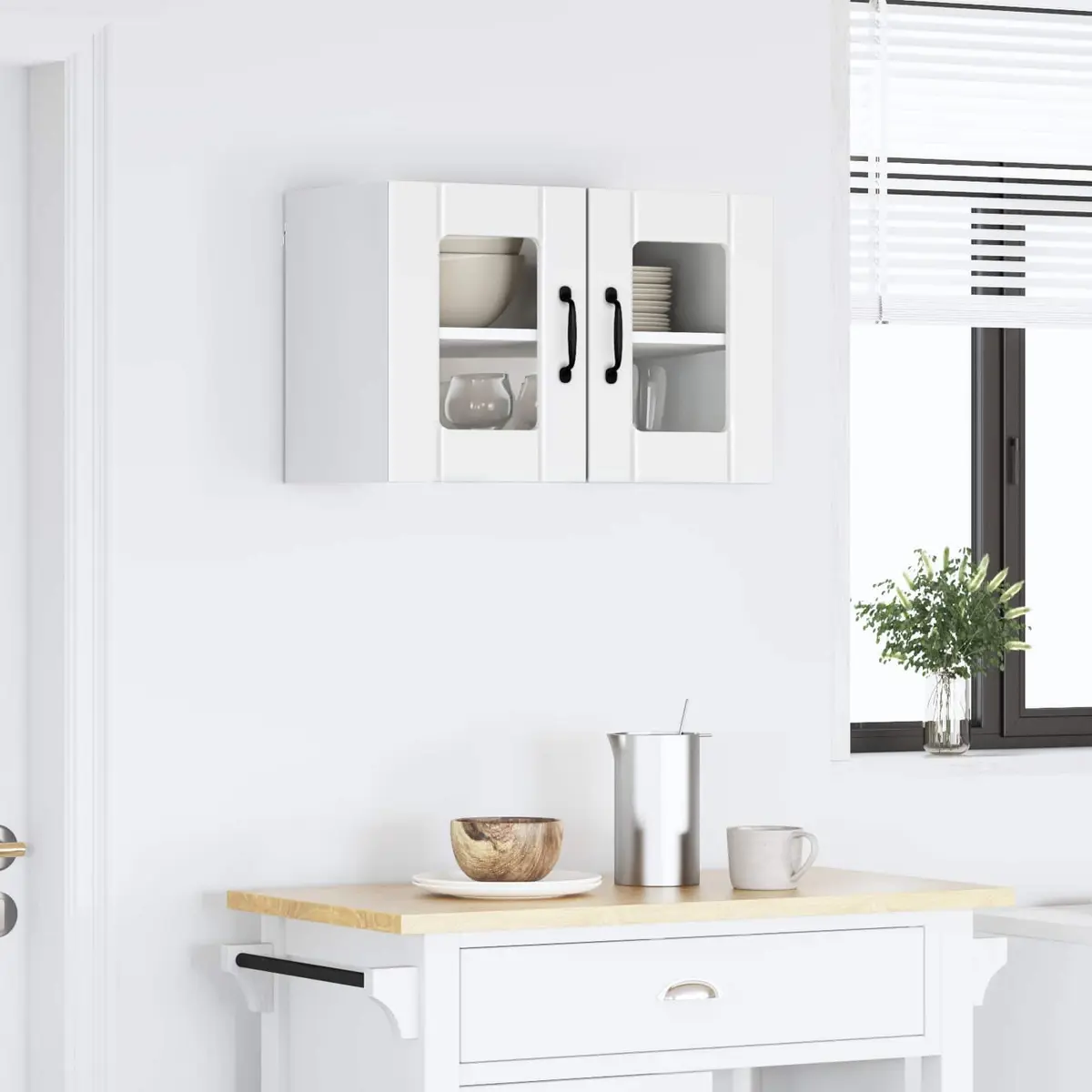 Engineered Wood Wall-Mounted Kitchen Storage Cabinet High Gloss White 60x31x40cm