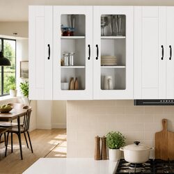 Charming Wall Glass Cabinet for Kitchen Storage 40 x 31 x 80 cm