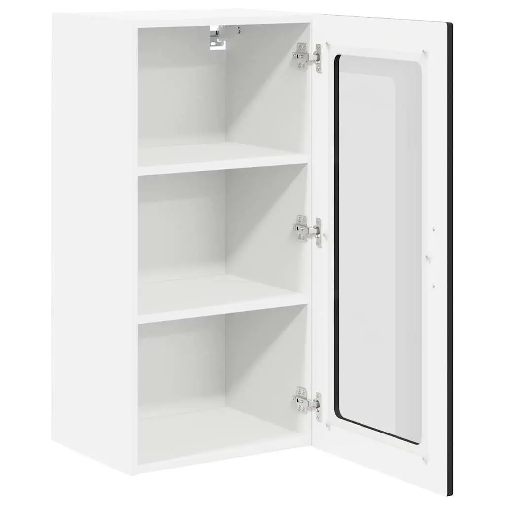 Black Wooden Wall Glass Cabinet for Kitchen Display