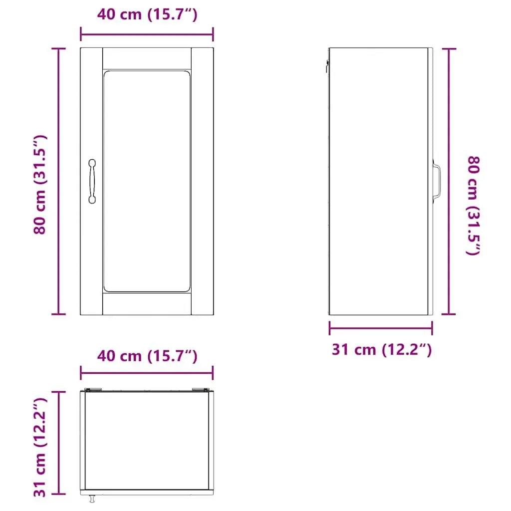 High Gloss White Wall Storage Cabinet