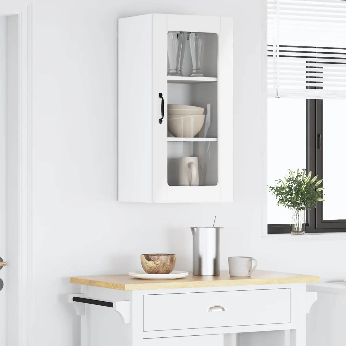 High Gloss White Wall Storage Cabinet